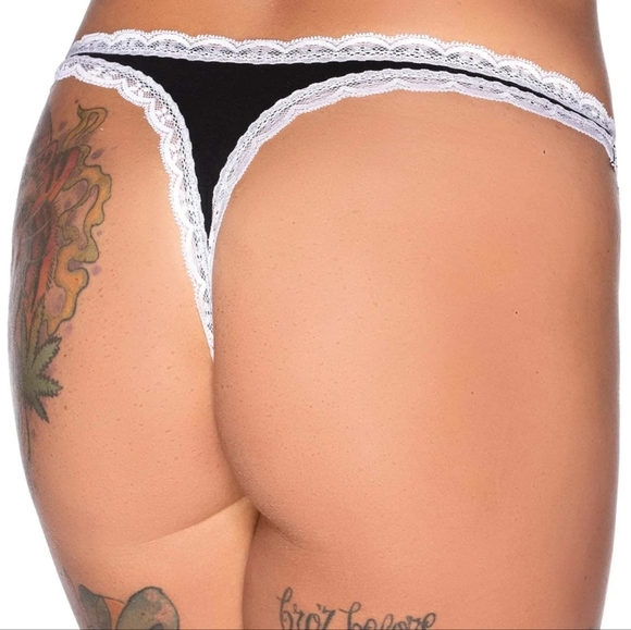 Killstar ✦ Witch B*tch ✦ Panty XS Deadstock Gothic Thong Lace Trim NWT - Picture 2 of 6